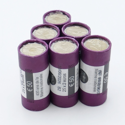 Pièces de 2 euros UNC en rouleaux
